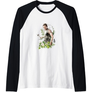 image:imageThe Last of Us Part II Abby Anderson Floral Watercolor Logo Raglan Baseball TeeBlackWhite