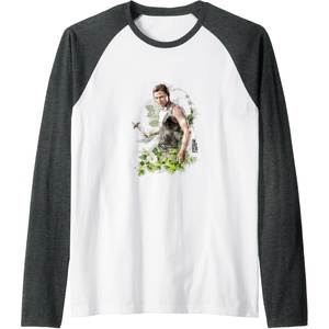 image:imageThe Last of Us Part II Abby Anderson Floral Watercolor Logo Raglan Baseball TeeDark Heather GreyWhite