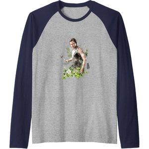 image:imageThe Last of Us Part II Abby Anderson Floral Watercolor Logo Raglan Baseball TeeNavy BlueAthletic Heather