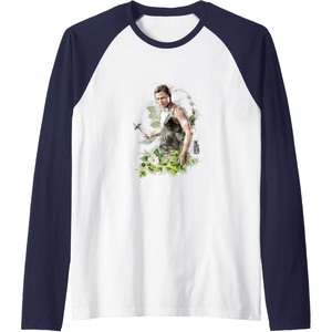image:imageThe Last of Us Part II Abby Anderson Floral Watercolor Logo Raglan Baseball TeeNavy BlueWhite