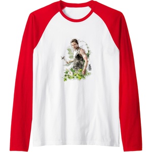 image:imageThe Last of Us Part II Abby Anderson Floral Watercolor Logo Raglan Baseball TeeRedWhite