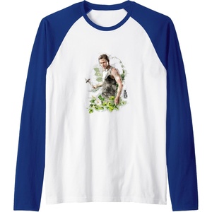 image:imageThe Last of Us Part II Abby Anderson Floral Watercolor Logo Raglan Baseball TeeRoyal BlueWhite