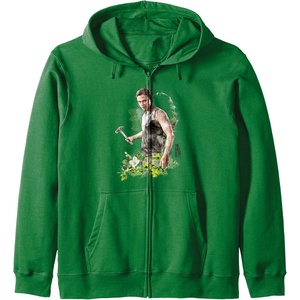 image:imageThe Last of Us Part II Abby Anderson Floral Watercolor Logo Zip HoodieDark Green