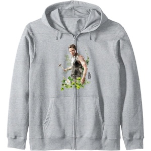image:imageThe Last of Us Part II Abby Anderson Floral Watercolor Logo Zip HoodieHeather Grey