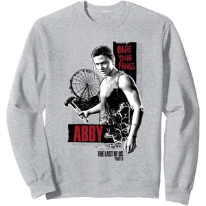 image:imageThe Last of Us Part II Abby Bare Your Fangs Big Chest Poster SweatshirtHeather Grey