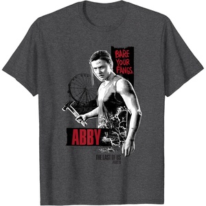 image:imageThe Last of Us Part II Abby Bare Your Fangs Big Chest Poster TShirtDark Heather Grey