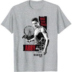 image:imageThe Last of Us Part II Abby Bare Your Fangs Big Chest Poster TShirtHeather Grey