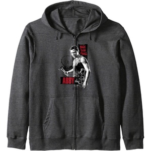 image:imageThe Last of Us Part II Abby Bare Your Fangs Big Chest Poster Zip HoodieDark Heather Grey