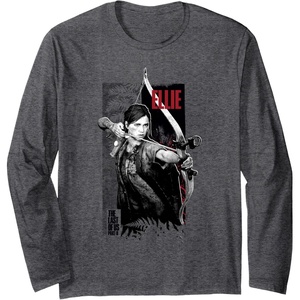 image:imageThe Last of Us Part II Ellie Ready For Fight Chest Poster Long Sleeve TShirtDark Heather Grey