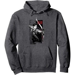 image:imageThe Last of Us Part II Ellie Ready For Fight Chest Poster Pullover HoodieDark Heather Grey