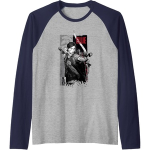 image:imageThe Last of Us Part II Ellie Ready For Fight Chest Poster Raglan Baseball TeeNavy BlueAthletic Heather
