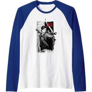 image:imageThe Last of Us Part II Ellie Ready For Fight Chest Poster Raglan Baseball TeeRoyal BlueWhite