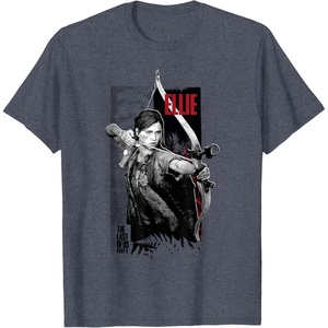 image:imageThe Last of Us Part II Ellie Ready for Fight Chest Poster TShirtHeather Blue