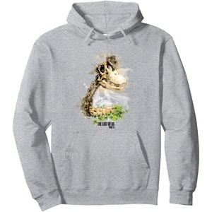 image:imageThe Last of Us Part II Hat On A Dinosaur Watercolor Style Pullover HoodieHeather Grey