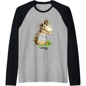 image:imageThe Last of Us Part II Hat On A Dinosaur Watercolor Style Raglan Baseball TeeBlackAthletic Heather