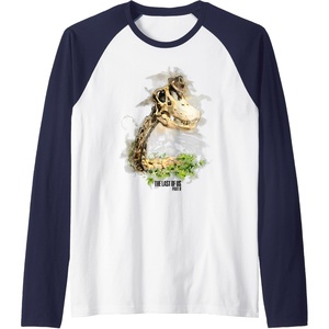 image:imageThe Last of Us Part II Hat On A Dinosaur Watercolor Style Raglan Baseball TeeNavy BlueWhite
