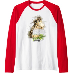 image:imageThe Last of Us Part II Hat On A Dinosaur Watercolor Style Raglan Baseball TeeRedWhite