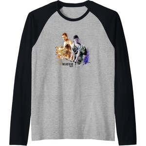 image:imageThe Last of Us Part II Iconic Abby Ellie Watercolor Floral Raglan Baseball TeeBlackAthletic Heather