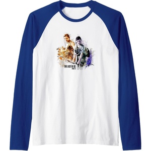 image:imageThe Last of Us Part II Iconic Abby Ellie Watercolor Floral Raglan Baseball TeeRoyal BlueWhite