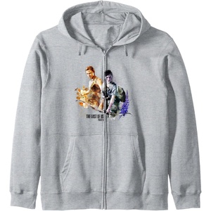 image:imageThe Last of Us Part II Iconic Abby Ellie Watercolor Floral Zip HoodieHeather Grey