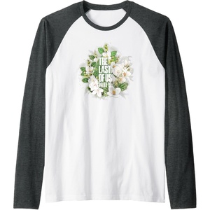 image:imageThe Last of Us Part II Watercolor Floral Big Chest Logo Raglan Baseball TeeDark Heather GreyWhite