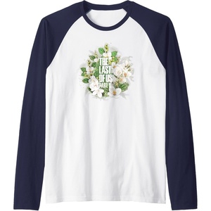 image:imageThe Last of Us Part II Watercolor Floral Big Chest Logo Raglan Baseball TeeNavy BlueWhite
