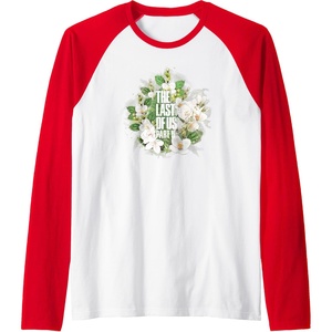 image:imageThe Last of Us Part II Watercolor Floral Big Chest Logo Raglan Baseball TeeRedWhite