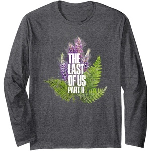 image:imageThe Last of Us Part II Watercolor Lavender Big Chest Logo Long Sleeve TShirtDark Heather Grey