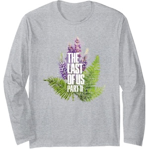 image:imageThe Last of Us Part II Watercolor Lavender Big Chest Logo Long Sleeve TShirtHeather Grey