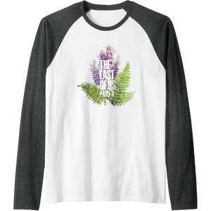 image:imageThe Last of Us Part II Watercolor Lavender Big Chest Logo Raglan Baseball TeeDark Heather GreyWhite