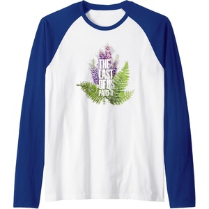 image:imageThe Last of Us Part II Watercolor Lavender Big Chest Logo Raglan Baseball TeeRoyal BlueWhite