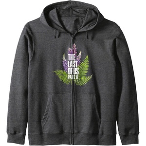 image:imageThe Last of Us Part II Watercolor Lavender Big Chest Logo Zip HoodieDark Heather Grey