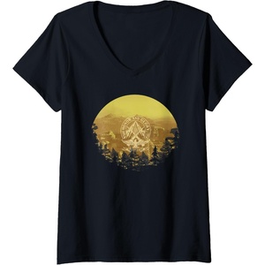 image:imageWomens Days Gone Honor And Glory Landscape Vintage Chest Poster VNeck TShirtBlack