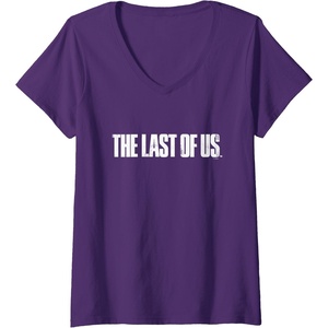 image:imageWomens The Last of Us Iconic Distressed Big Chest Logo V2 VNeck TShirtPurple