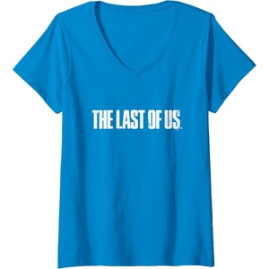 image:imageWomens The Last of Us Iconic Distressed Big Chest Logo V2 VNeck TShirtSapphire Blue