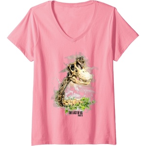 image:imageWomens The Last of Us Part II Hat On A Dinosaur Watercolor Style VNeck TShirtPink