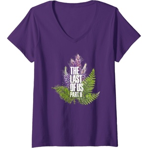 image:imageWomens The Last of Us Part II Watercolor Lavender Big Chest Logo VNeck TShirtPurple